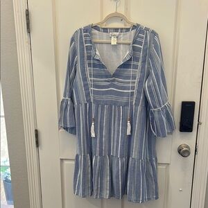 EUC Tommy Bahama Beachy tiered dress with tassels